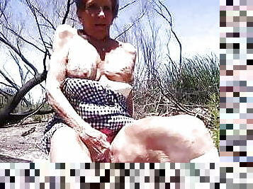 Granny Shirley fucked outdoors