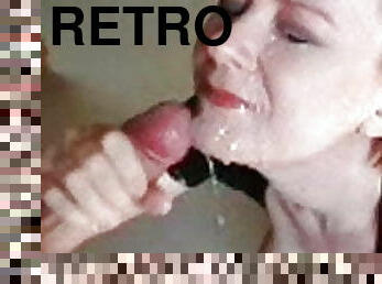 orgasmo, amateur, chorro-de-corrida, vintage, retro, pelirroja, facial, corrida, europeo, euro