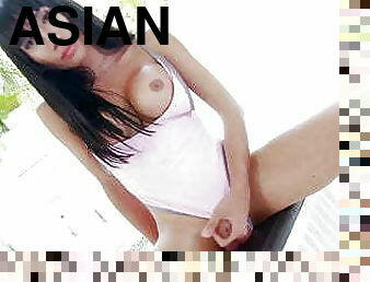 asiatisk, gigantisk, masturbation, shemale, gigantisk-kuk, ensam, kuk