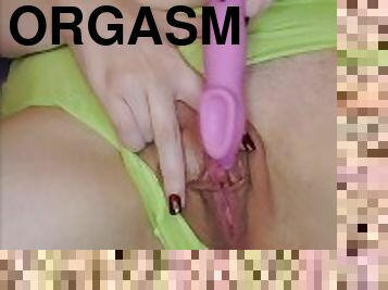 Playing with my yummy pussy and using a toy to cum hard with contractions and spasms