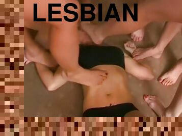 lesbiana, hardcore, esclava, pies, fetichista, con-los-pies, navidad