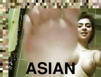 asiatisk, bading, pussy, eldre, milf, fingret, stram, dusj