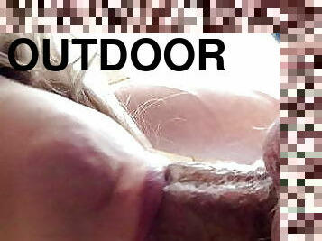 Married woman sucks me outdoors