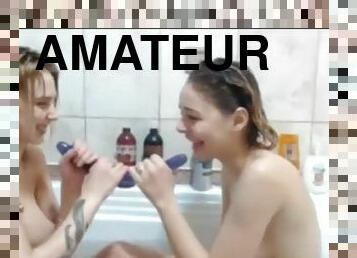 HotFallingDevil takes a sexy bath with her girlfriend