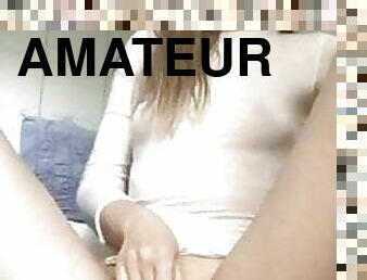 masturbation, chatte-pussy, amateur, maison, doigtage, européenne, euro, serrée, rasé, petits-seins