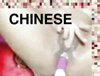asiatisk, orgasm, fitta-pussy, avrunkning, fingerknull, dildo, kinesisk, maskiner-mask