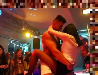 Euro bachelorette sucking off strippers cock