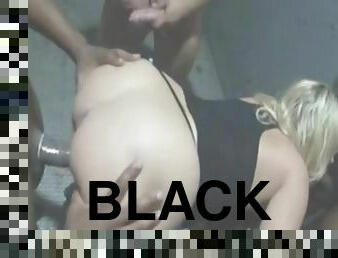 Chubby white sex slave gets chained and black banged