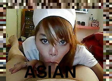 asiatique, infirmière, amateur, fellation, énorme-bite, interracial, salope, chienne, sur-le-visage, hooker