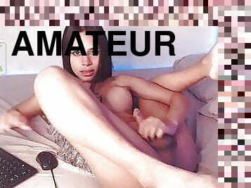 masturbation, shemale, amatör, fötter, juckande, webbkamera, petit, ensam, liten, kuk