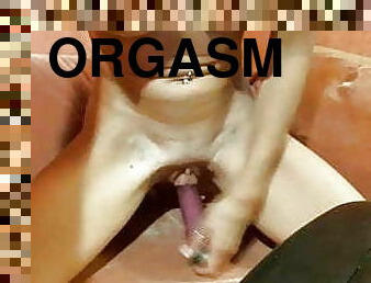 orgasm, fitta-pussy, leksak, mamma, kåt, blond, knullande, webbkamera, dildo, vått