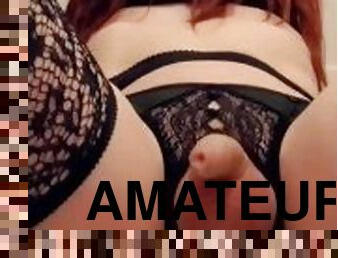 amateur, anal, chorro-de-corrida, juguete, zorra-slut, lencería, cabalgando, consolador, a-solas, tetitas