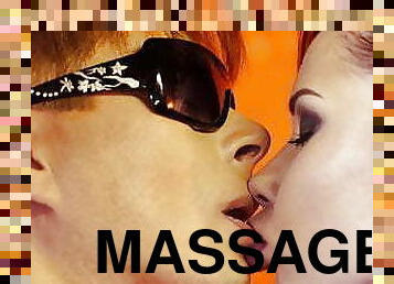 masaža, par, poljubljanje, angel, lateks, bikini, rjavolaske, najlon, tattoo