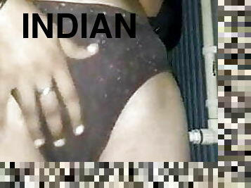 Indian Desi College girl fingers herself for boyfriend in bathroom