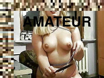 masturbation, rysk, amatör, leksak, hemmagjord, blond