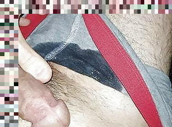 Young Gay masturbates and cums in his panty.