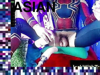 asiatique, énorme, transsexuelle, amateur, anal, énorme-bite, webcam, bite