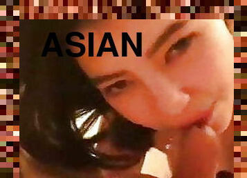 asiatisk, amatör, avsugning, rövslick