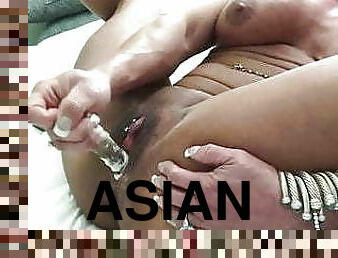asian fbb toying her pussy