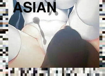 asiatisk, masturbation, gigantisk-kuk, gay, japansk, avrunkning, sprut, bukkake, twink, björn