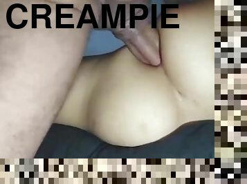 fett, immens, anal-sex, immens-glied, creampie, fett-mutti, nahaufnahme, glied