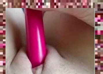 clito, masturbation, orgasme, amateur, jouet, point-de-vue, solo