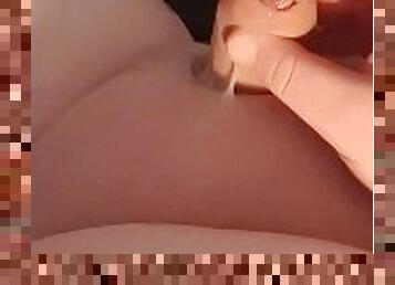 Chubby long cum with two finger