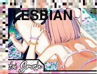 orgazm, cipka, lesbijskie, anime, hentai, ładniutka