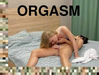 orgasm, fitta-pussy, smal, amatör, mogen, lesbisk, tonåring, par, vacker, tatuering