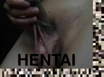 asiatisk, masturbation, amatör, gigantisk-kuk, japansk, avrunkning, hentai, ensam, kuk