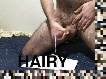 sexy hairy guy dick masturbate and cum