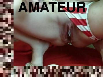 masturbation, orgasm, fitta-pussy, amatör, fingerknull, kåt, close-up, vått