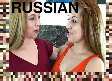 Russian & Latina Cuties Share A Fat Cock