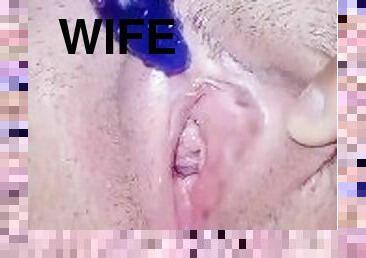 WARNING: Wife's wet masturbation with orgasm and cum