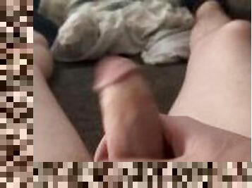 Masturbation with some ass play ending with moaning and in sock