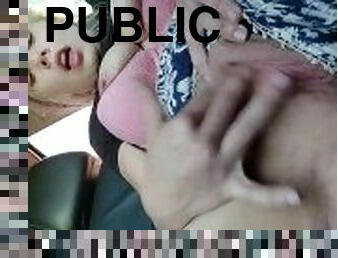 Public pussy play in my car I COULDNT HELP MYSELF