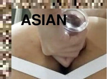 asiatique, anal, gay, doigtage, gode, minet