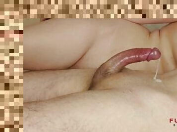 masturbación, orgasmo, amateur, chorro-de-corrida, adolescente, paja, corrida, dulce, polla, piernas