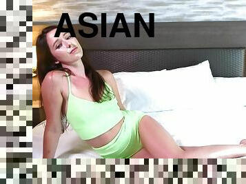 asiatisk, amatör, brudar, blandade-raser, porrstjärna, creampie, pov, söt, kinesisk, koreansk