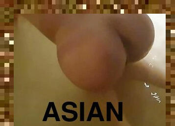 asiatisk, masturbation, amatör, brudar, tonåring, ensam, vått, asiatisk-tonåring, små-bröst