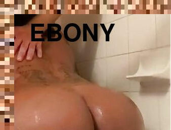 Big booty ebony girl gets fucked in the shower
