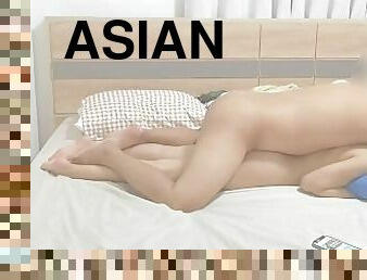 romantic sex in the bed with asian with big tits 3/3  Asian