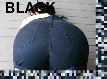 Big powerful wet farts in black short jeans (full 5 mins video on my Onlyfans)
