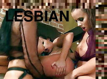 Two lesbians call a friend to have fun with a strapon