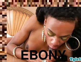 Ebony ts anally drilled by fat black cock