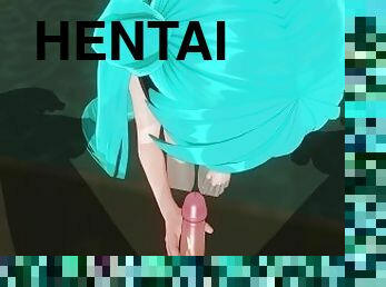 3D HENTAI POV Hatsune Miku sucks you off