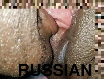 fisse-pussy, russisk, amatør, ibenholt, hjemmelavet, creampie, fødder, dildo, røv-butt, fetish