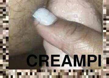 Anal peg creampie