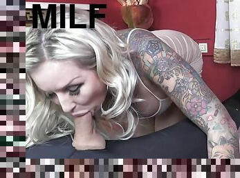Blonde Milf With Tattoos And Big Tits Is Moaning While