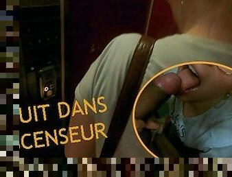 Amateur français - Très risqué ! Pipe dans le garage et il jouit dans ma bouche dans l'ascenseur